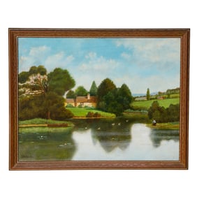 Vintage Landscape Scene, Oil on Canvas, G. Goldsmith, 1939