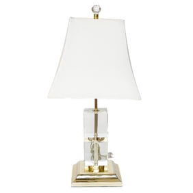 Vintage Brass and Glass Table Lamp