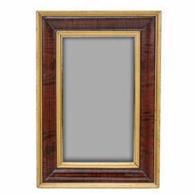 Vintage Wooden Wall Mirror with Wooden Slat Back