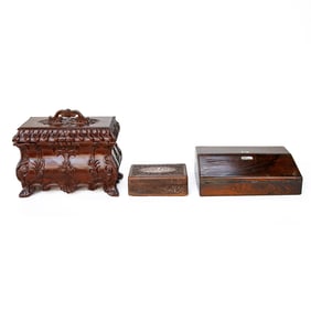 Group of Wooden Boxes, Three Total