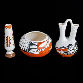 Pueblo Native American Pottery, Three Pieces