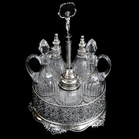 Vintage Italian Sterling Silver and Silver Plate Cruet Set