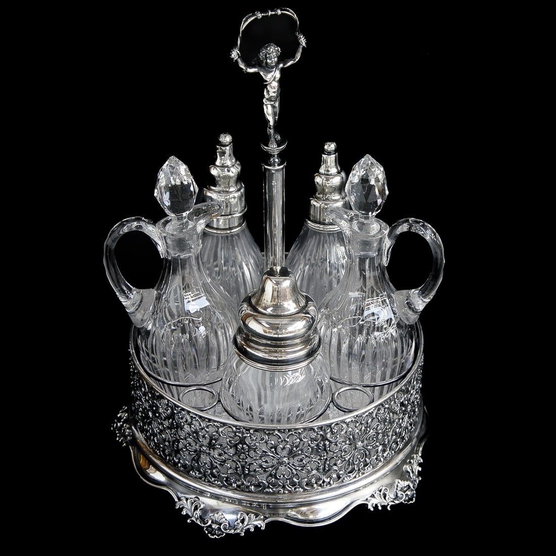 Vintage Italian Sterling Silver and Silver Plate Cruet Set (1 of 7)