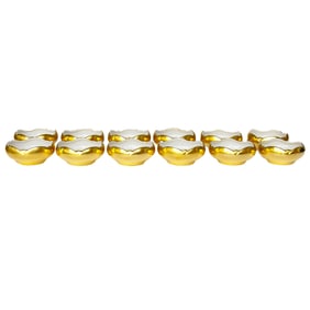 Pickard, U.S.A. Ensemble Gold Tulip Bowls, Twelve Total