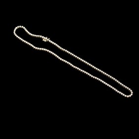 16 Inch 14K Yellow Gold Natural Diamond Necklace