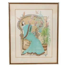 Richard Blackwell Mystery Lady Lithograph, Signed and Numbered Work of Art, 183/250