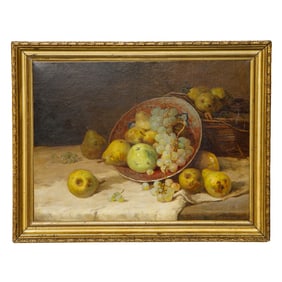 Late 19th C. Fruit Still Life Scene, Oil on Canvas, A. Dronsart