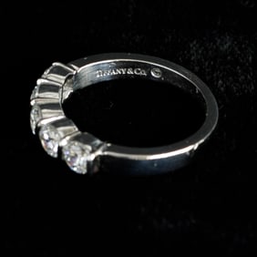 Tiffany & Company Platinum Natural Diamond Ring, Size 6
