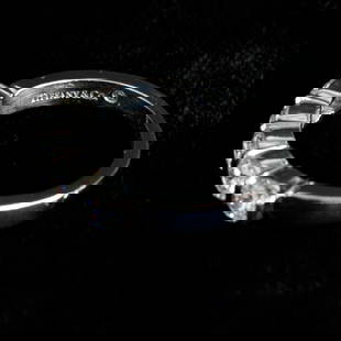 Tiffany & Company Platinum Natural Diamond Ring, Size 6: Tiffany & Company Platinum Natural Diamond Ring, Size 6, Consisting of Five (5) Round Brilliant-Cut Diamonds Weighing 1.05 Carats. Diamonds are G in Color and VVS-VS in Clarity. Ring Weighs 5.4 Grams.