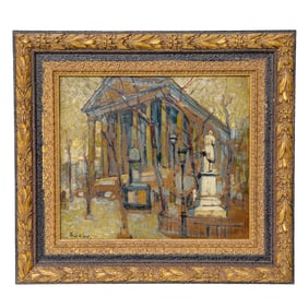 Vintage Paris Street Scene, Oil on Canvas