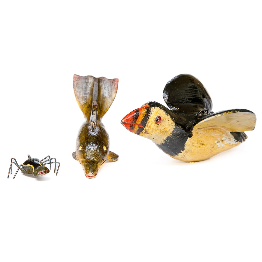 Hand Carved and Hand Painted Deluth Fish Decoys by David Perkins, Three Total (1 of 8)