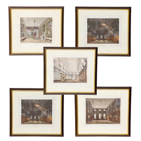 Group of Framed W. H. Pyne Hand Colored Prints from The History of the Royal Residences