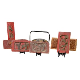 Group of Vintage Chinese Decorative Items, Six Total Items