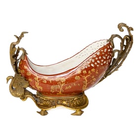 Vintage Castilian Porcelain and Spelter Mounted Centerpiece