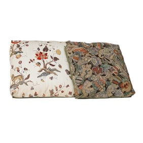 Decorative Floral Throw Pillows, Two Total