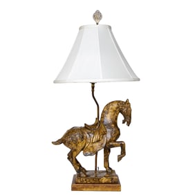 Faux Finish Horse Form Table Lamp