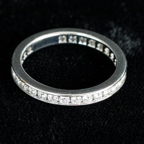 Tiffany & Company Platinum Natural Diamond Eternity Ring, Size 8.5