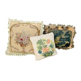 Group of Decorative Throw Pillows, Three Total
