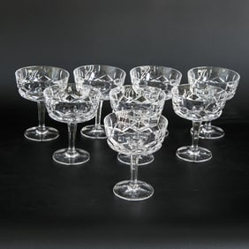 Gorham Crystal Tall Champagne Coupes/Sherbet Glasses, Eight Total