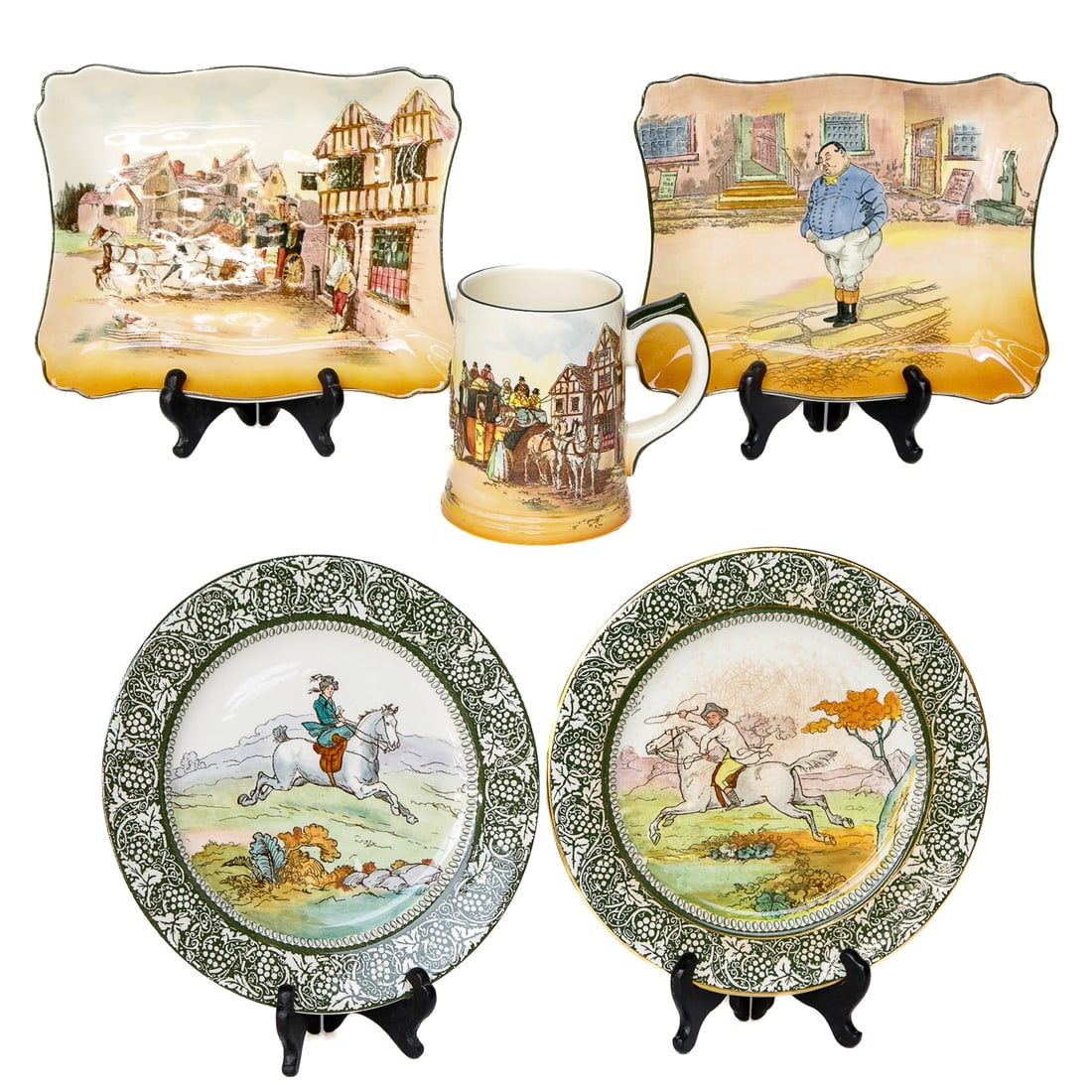 Group of Royal Doulton English Porcelain Decorative Table Top Items, Five Pieces Total (1 of 5)