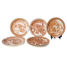 Group of Royal Doulton English Porcelain Dinner Plates, Seven Total