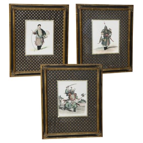 Framed Chinese Warrior Prints, Three Total