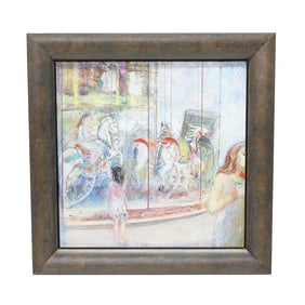 Contemporary Painting, Oil on Canvas, Venetian Carousel Scene