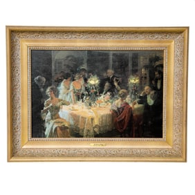 Interior Scene, Oil on Canvas