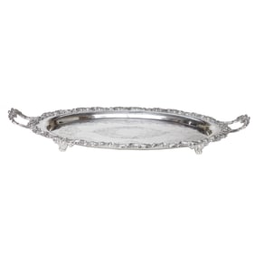 Oval Silver Plated Serving Tray
