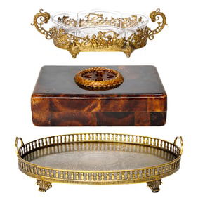 Collection of Decorative Table Top Items, Three Pieces Total