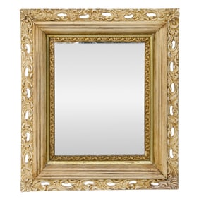 Faux Finished and Gold Leaf Wall Mirror
