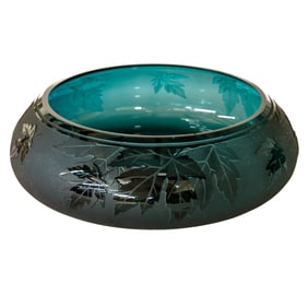 Discontinued Ken Benson Lifestyle Art Glass Bowl in Emerald Green