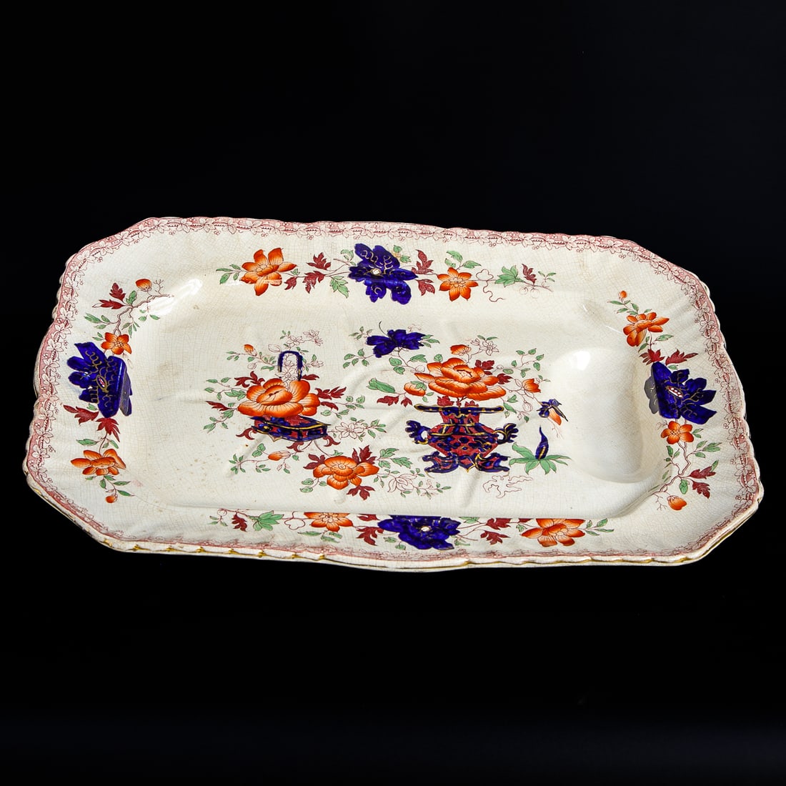 Antique Porcelain Rectangular Tree Well Platter (1 of 6)