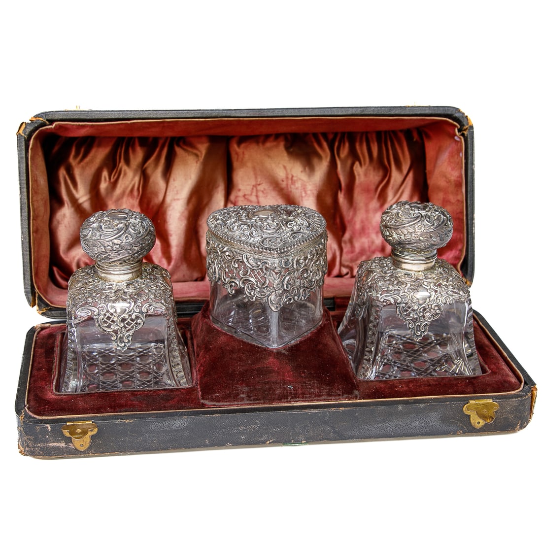Late 19th C. English Birmingham Nathaniel Henry Matthews Sterling Silver and Crystal Scent Bottles (1 of 17)