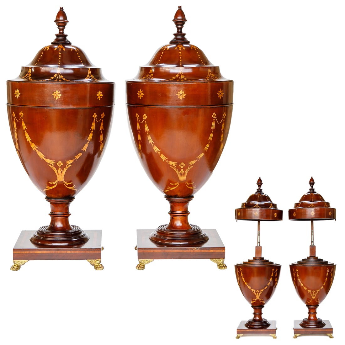 Urn Form Knife Boxes, Pair (1 of 11)