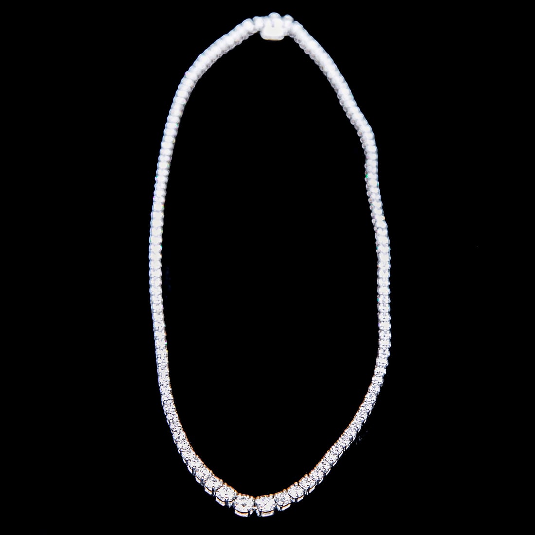 17 Inch 14K White Gold Natural Diamond Riviera Necklace (1 of 9)