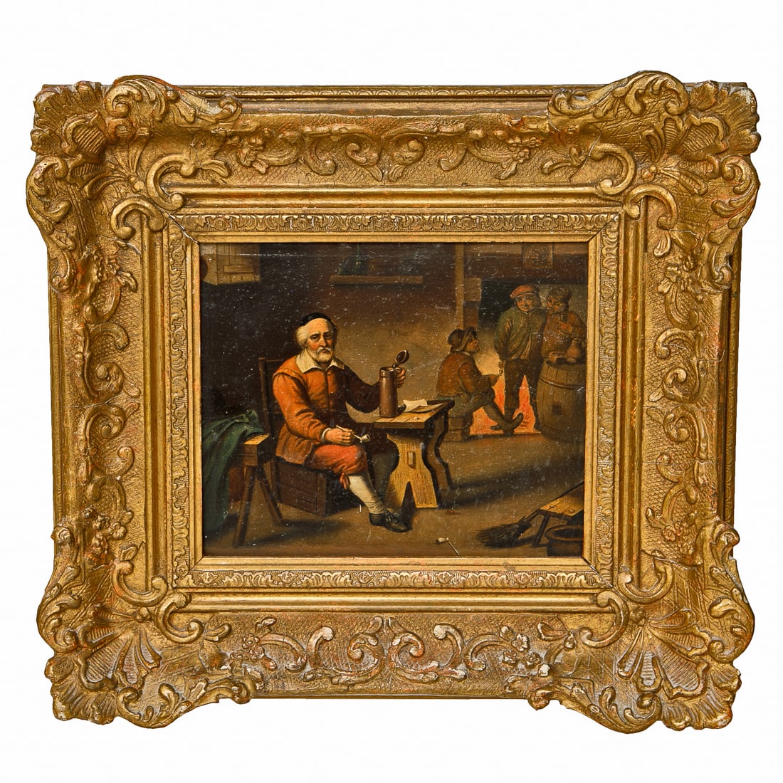 Late 19th/Early 20th C. Interior Scenes, Oil on Tin, Two Total Pieces (1 of 9)