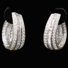 18K White Gold Natural Diamond Earrings