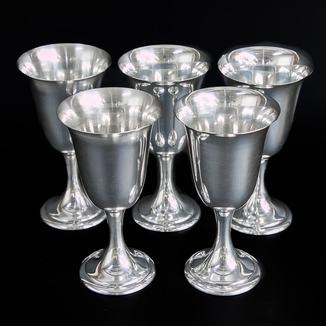 Vintage Alvin Sterling Silver Water Goblets, Five Total (1 of 4)