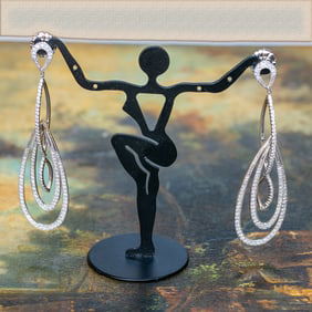 18K White Gold Natural Diamond Earrings