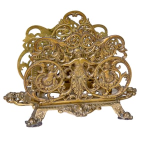 Vintage Brass Letter Rack