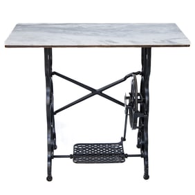 Antique Victorian Cast Iron Treadle Sewing Machine Base Side Table