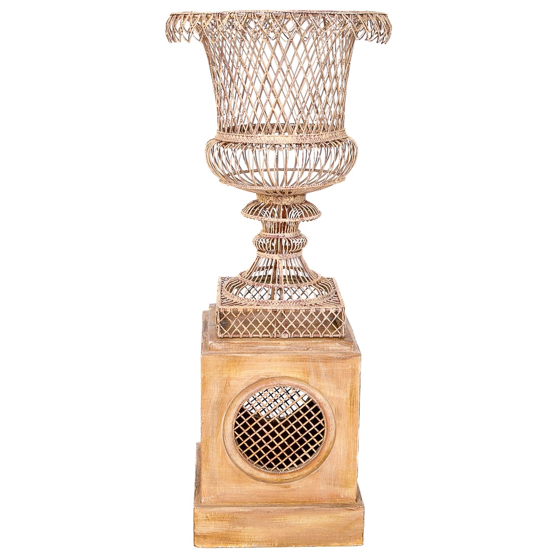 Painted Wire Urn and Companion Stand, Two Pieces (1 of 6)