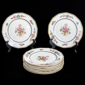C H Field Haviland Limoges France Luncheon Plates, Eight Total