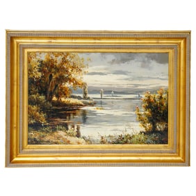 Landscape Scene, Oil on Canvas