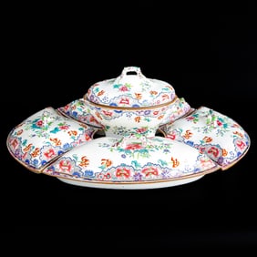 Antique Copeland Spode Porcelain Canterbury/Breakfast Set, Five Total Pieces