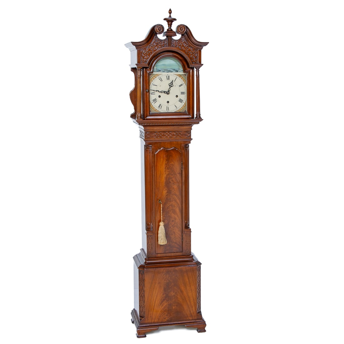 Custom English Reproduction Mahogany Grandmother Clock (1 of 10)