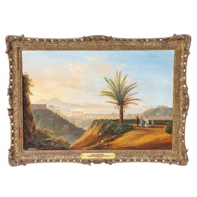 Late 19th C. Naples Scene, Oil on Canvas