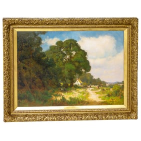 19th C. Landscape Scene, Oil on Canvas