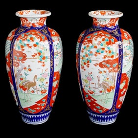 Late 19th C. Japanese Imari Vases, Pair